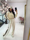 STRIPE HOODIE ELASTICATED LOUNGEWEAR SET