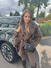 LUXURY FAUX FUR BELTED COAT