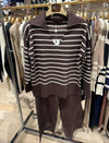 STRIPE KNIT LOUNGE SET