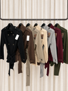Belted Knitted Cardigan | High Neck Button Detail Wrap Cardigan