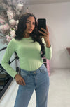 PLAIN SLINKY LONG SLEEVE TOP