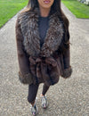 LUXURY FAUX FUR BELTED COAT