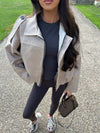 SUEDE BUBBLE HEM JACKET