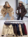 Contrast Trim Teddy Fleece Jacket – Oversized Casual Outerwear