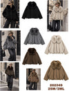 Elegant Wool Look Bomber Jacket – Fluffy Faux Fur Collar Winter Outerwear