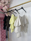 OFF SHOULDER RUFFLE TOP