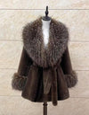 LUXURY FAUX FUR BELTED COAT