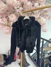 LILY HOODED FAUX FUR ZIP CARDIGAN