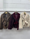 FAUX FUR SHAGGY BELTED WINTER COAT