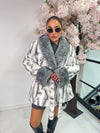 LUXURY FAUX FUR BELTED COAT
