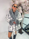 LUXURY FAUX FUR BELTED COAT