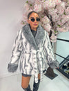 LUXURY FAUX FUR BELTED COAT