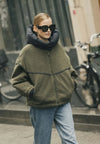 HIGH COLLAR PUFFER FLEECE JACKET