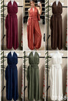 MIA HALTERNECK TIE JUMPSUIT
