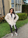 FAUX FUR SHAGGY BELTED WINTER COAT