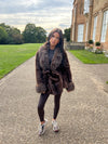LUXURY FAUX FUR BELTED COAT