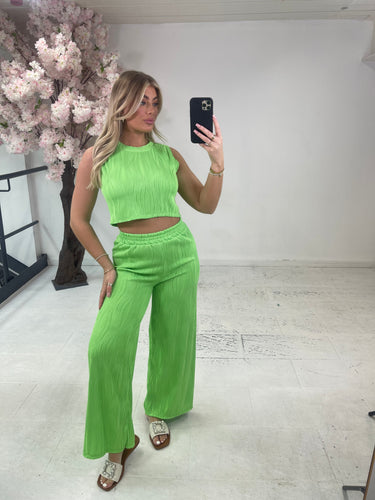 Jessie two piece trouser set - lime green