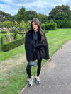 FAUX FUR SHAGGY BELTED WINTER COAT