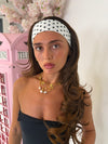Polkadot Headband In White