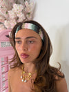 Daisy Zigzag Headband In Khaki