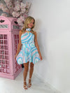 Seashell Halterneck Dress /Aqua