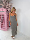 Monaco Stripe Maxi Dress /Black
