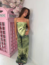 Palm Paradise Scarf Top & Wide Leg Pants 2-Piece