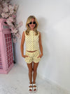 Polkadot Relaxed Fit Short Set /Lemon Brown