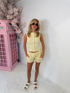 Polkadot Relaxed Fit Short Set /Lemon Brown