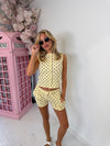 Polkadot Relaxed Fit Short Set /Lemon Brown