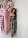 Mixed Animal Print Bandeau Jumpsuit