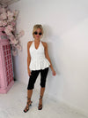 Polkadot Halterneck Top /White Black