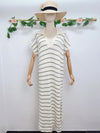 OVERSIZED STRIPE KNIT MIDI DRESS
