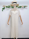 OVERSIZED STRIPE KNIT MIDI DRESS