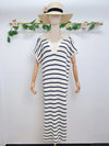 OVERSIZED STRIPE KNIT MIDI DRESS