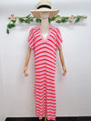 OVERSIZED STRIPE KNIT MIDI DRESS