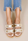 WHIPSTITCH DOUBLE BUCKLE SANDAL