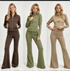 Premium Gold Zip Yoga Flare Set