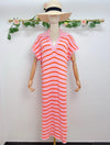 OVERSIZED STRIPE KNIT MIDI DRESS