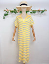 OVERSIZED STRIPE KNIT MIDI DRESS