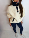 Oversized Funnel Neck Teddy Fleece