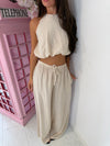 Halterneck Bubble Wide Leg Co-Ord