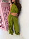Halterneck Bubble Wide Leg Co-Ord