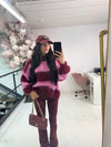 SOFT KNIT BURGUNDY/PINK STRIPE JUMPER