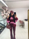SOFT KNIT BURGUNDY/PINK STRIPE JUMPER