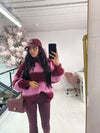 SOFT KNIT BURGUNDY/PINK STRIPE JUMPER