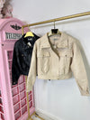 POCKET FAUX LEATHER JACKET