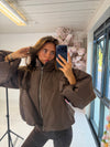 Oversized Bubble Puffer Jacket – High-Neck Zip-Up Coat with Balloon Sleeves
