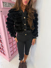Fluffy Faux Fur Cardigan Jacket – Button Up Style