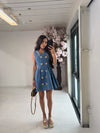DOUBLE-BREASTED DENIM SKATER DRESS